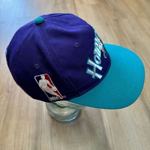 Vintage NBA Men's One Size Charlotte Hornets Embroidered Snapback Hat Teal Retro - Picture 4 of 7